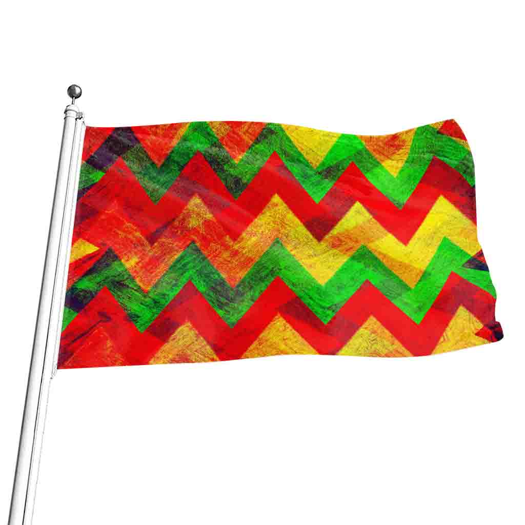Zig Zag Reggae Pattern Print Flag