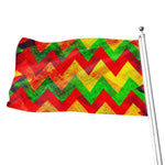 Zig Zag Reggae Pattern Print Flag