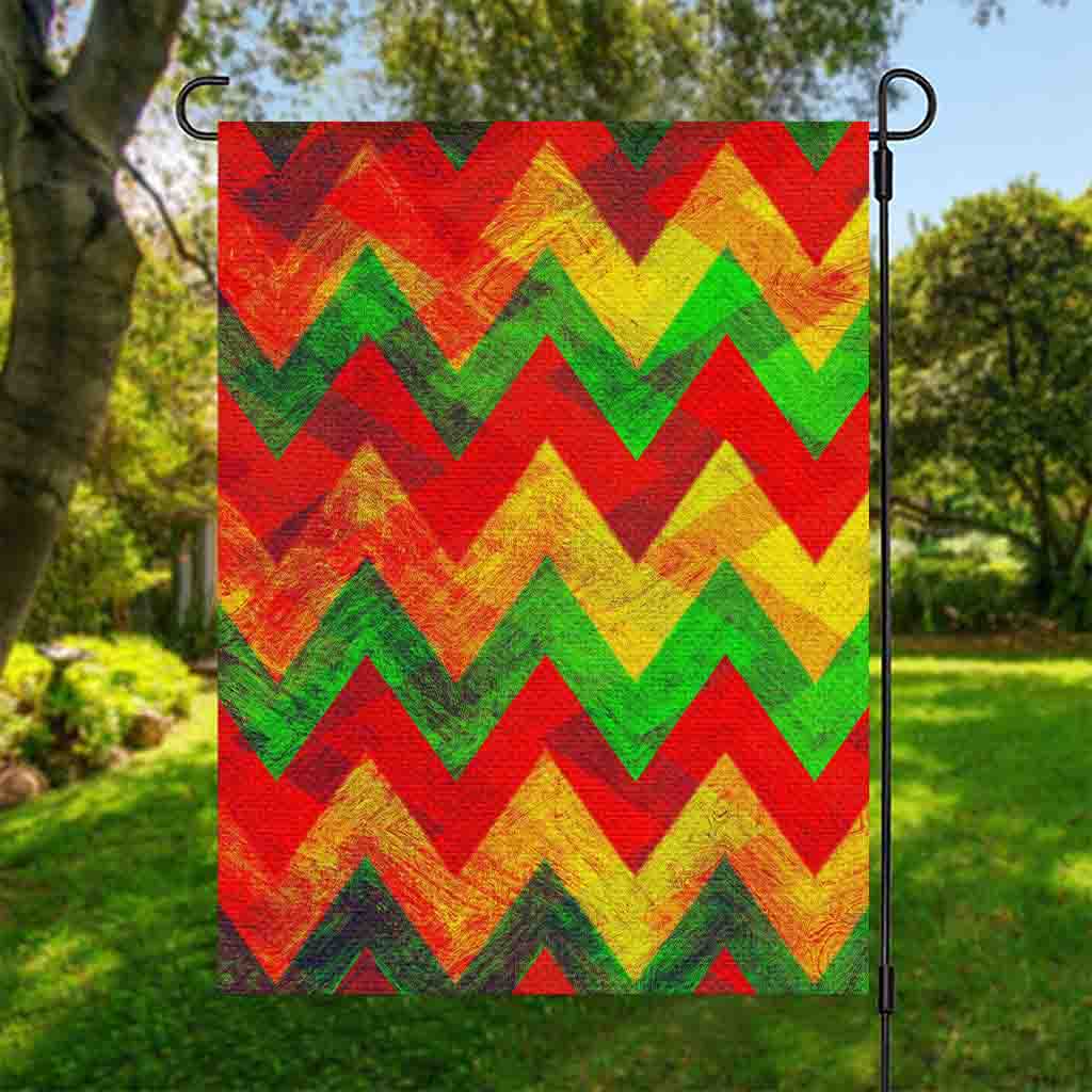 Zig Zag Reggae Pattern Print Garden Flag