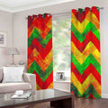 Zig Zag Reggae Pattern Print Grommet Curtains