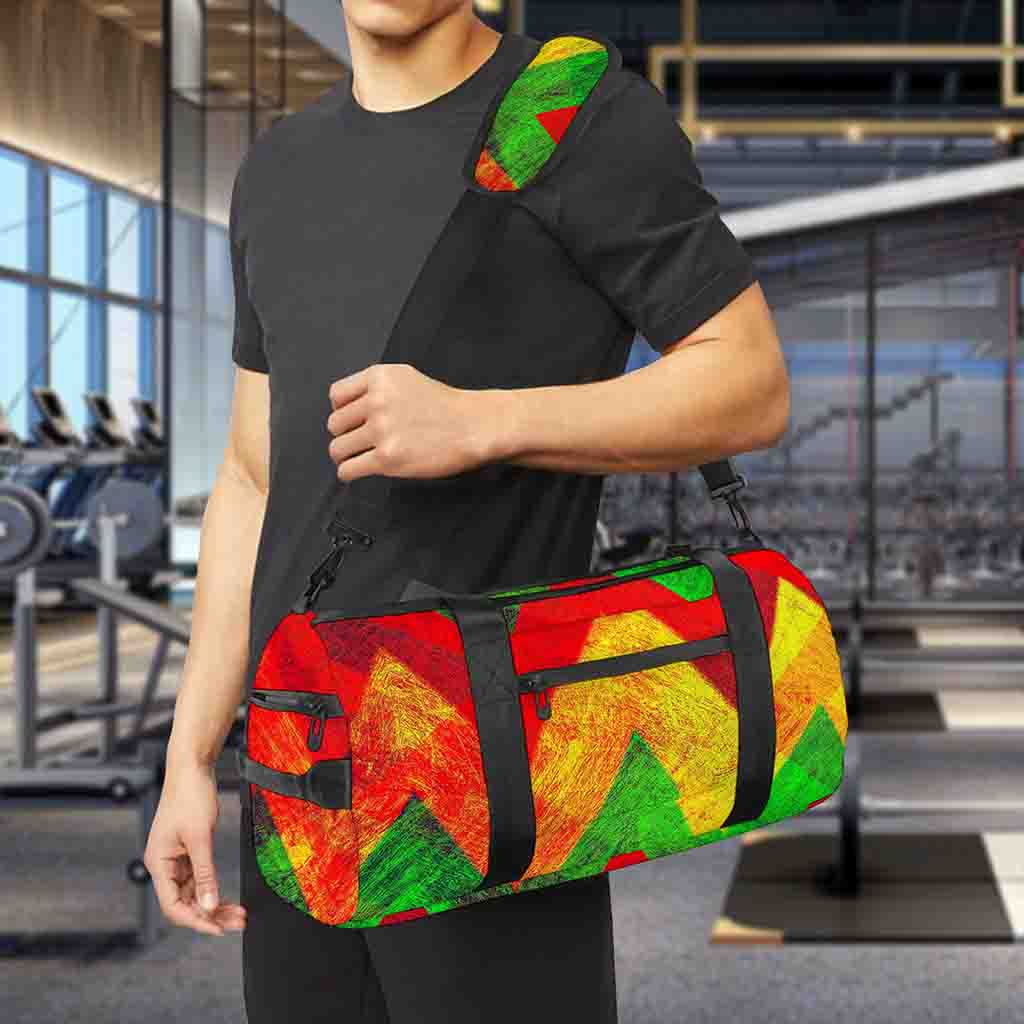 Zig Zag Reggae Pattern Print Gym Bag