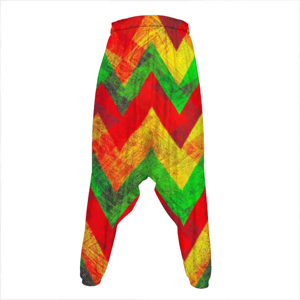 Zig Zag Reggae Pattern Print Hammer Pants