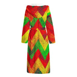 Zig Zag Reggae Pattern Print Hooded Bathrobe