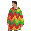 Zig Zag Reggae Pattern Print Hoodie Blanket