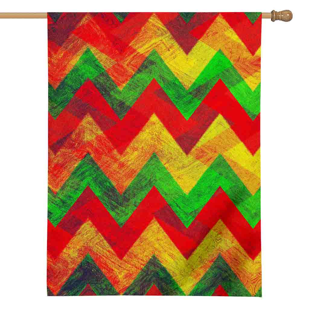 Zig Zag Reggae Pattern Print House Flag