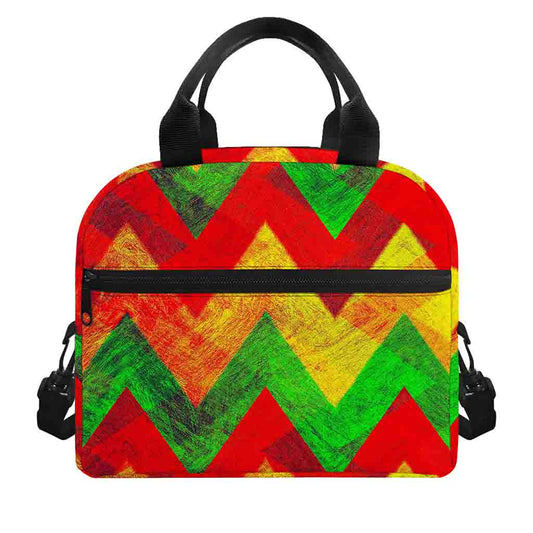 Zig Zag Reggae Pattern Print Insulated Lunch Bag