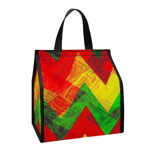 Zig Zag Reggae Pattern Print Insulated Lunch Tote