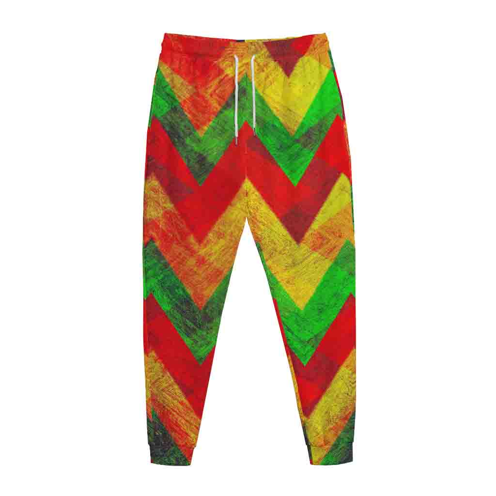 Zig Zag Reggae Pattern Print Jogger Pants