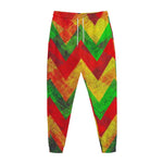 Zig Zag Reggae Pattern Print Jogger Pants