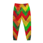 Zig Zag Reggae Pattern Print Jogger Pants
