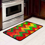 Zig Zag Reggae Pattern Print Kitchen Mat