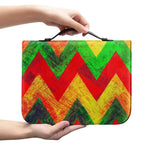 Zig Zag Reggae Pattern Print Leather Bible Cover