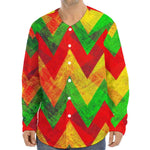 Zig Zag Reggae Pattern Print Long Sleeve Baseball Jersey