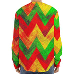 Zig Zag Reggae Pattern Print Long Sleeve Baseball Jersey