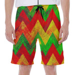 Zig Zag Reggae Pattern Print Men's Beach Shorts