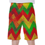 Zig Zag Reggae Pattern Print Men's Beach Shorts