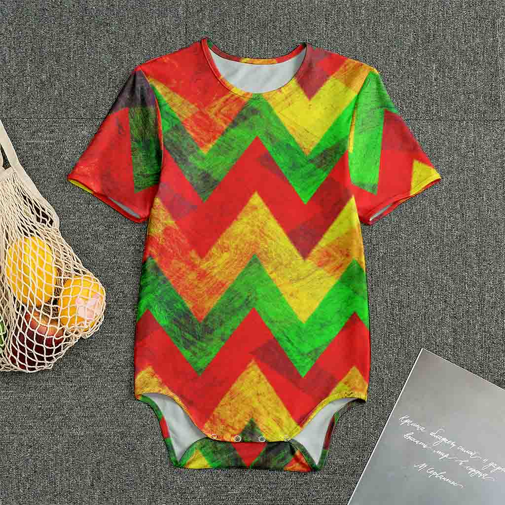 Zig Zag Reggae Pattern Print Men's Bodysuit