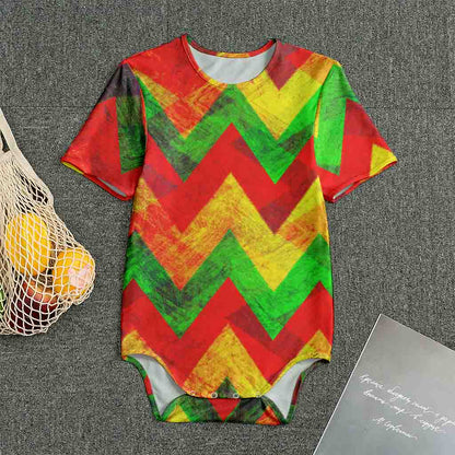 Zig Zag Reggae Pattern Print Men's Bodysuit