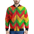 Zig Zag Reggae Pattern Print Men's Bomber Jacket