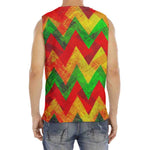 Zig Zag Reggae Pattern Print Men's Fitness Tank Top