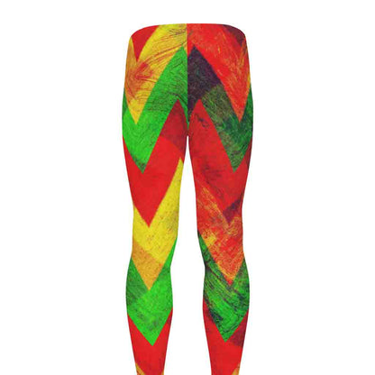 Zig Zag Reggae Pattern Print Men's leggings