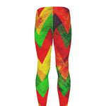Zig Zag Reggae Pattern Print Men's leggings