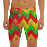 Zig Zag Reggae Pattern Print Men's Long Boxer Briefs