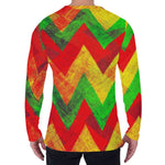 Zig Zag Reggae Pattern Print Men's Long Sleeve T-Shirt