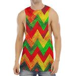 Zig Zag Reggae Pattern Print Men's Muscle Tank Top