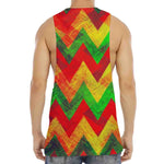 Zig Zag Reggae Pattern Print Men's Muscle Tank Top
