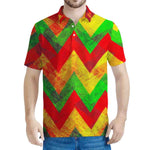 Zig Zag Reggae Pattern Print Men's Polo Shirt