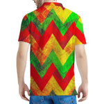 Zig Zag Reggae Pattern Print Men's Polo Shirt