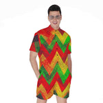 Zig Zag Reggae Pattern Print Men's Rompers