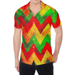 Zig Zag Reggae Pattern Print Men's Shirt