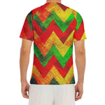 Zig Zag Reggae Pattern Print Men's Short Sleeve Rash Guard