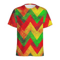 Zig Zag Reggae Pattern Print Men's Athletic T-Shirt