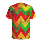 Zig Zag Reggae Pattern Print Men's Sports T-Shirt