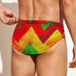 Zig Zag Reggae Pattern Print Men's Swim Briefs