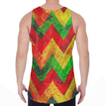 Zig Zag Reggae Pattern Print Men's Velvet Tank Top