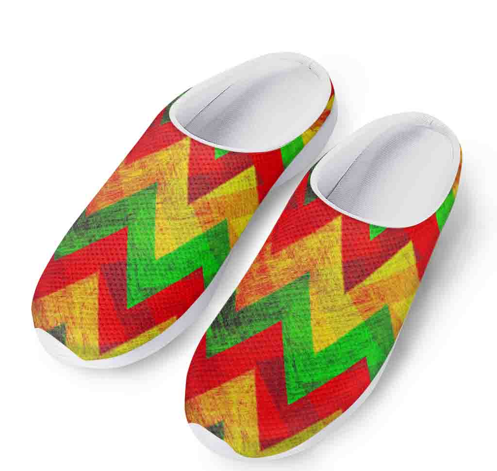 Zig Zag Reggae Pattern Print Mesh Casual Shoes