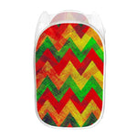 Zig Zag Reggae Pattern Print Mesh Laundry Hamper