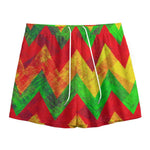 Zig Zag Reggae Pattern Print Mesh Shorts