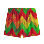 Zig Zag Reggae Pattern Print Mesh Shorts