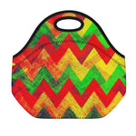 Zig Zag Reggae Pattern Print Neoprene Lunch Bag