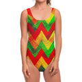 Zig Zag Reggae Pattern Print One Piece Swimsuit