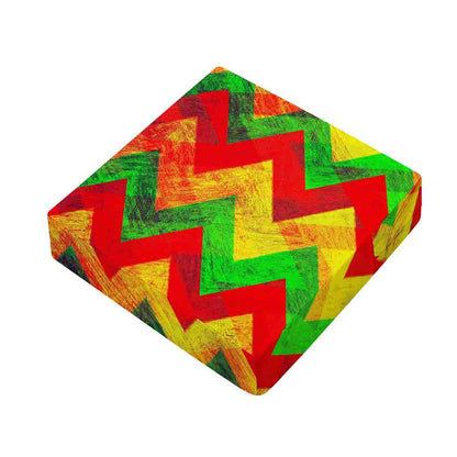 Zig Zag Reggae Pattern Print Outdoor Seat Cushion Cover