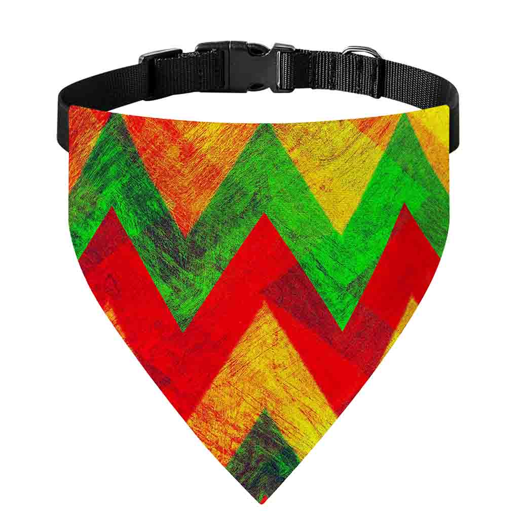 Zig Zag Reggae Pattern Print Over The Collar Dog Bandana