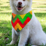 Zig Zag Reggae Pattern Print Over The Collar Dog Bandana