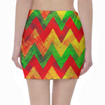 Zig Zag Reggae Pattern Print Pencil Mini Skirt