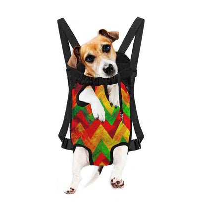 Zig Zag Reggae Pattern Print Pet Carrier Backpack